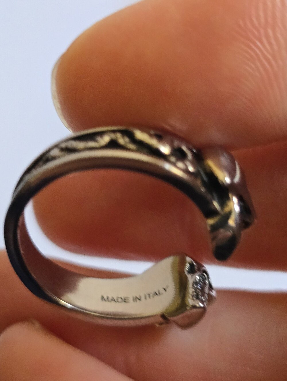 Alexander McQueen Double Skull Ring Silver Size IT 17 - Picture 4 of 9